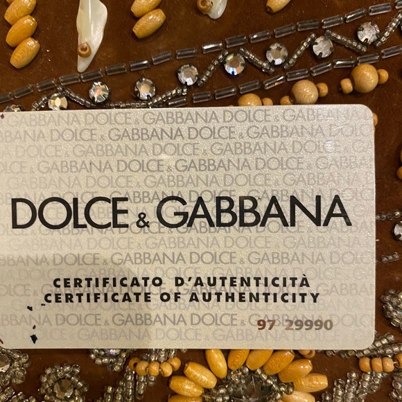 Dolce & Gabbana brown suede embellished bag - Picture 2 of 7